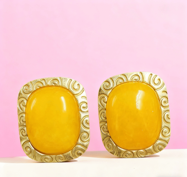 Amber Scroll Elegance earrings