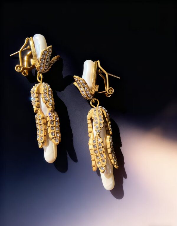 Ivory Petal Cascades earrings