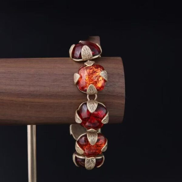 Vintage Orange-Yellow Glass Bracelet