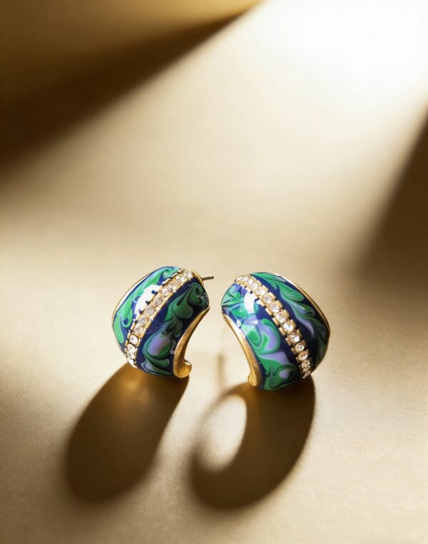 Jade Mosaic Hoop Earrings