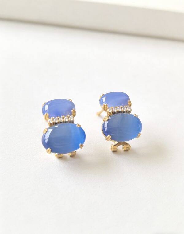 Azure Dewdrop Duo Earrings