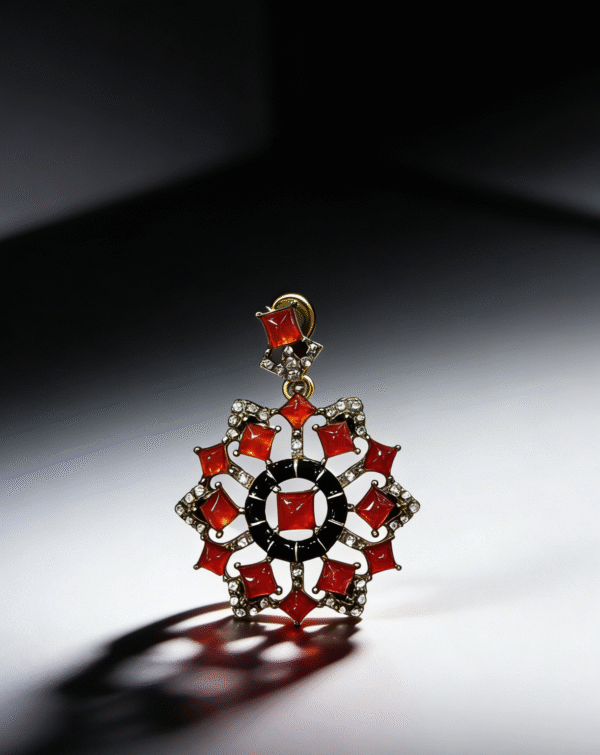 Crimson Starburst Drop Earrings