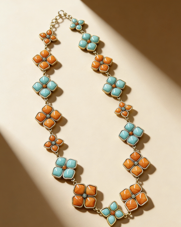 Dual-Tone Cluster Bib Necklace