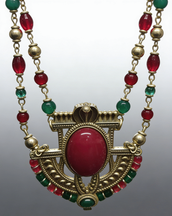 Regal Red Multi-Strand Bib Necklace