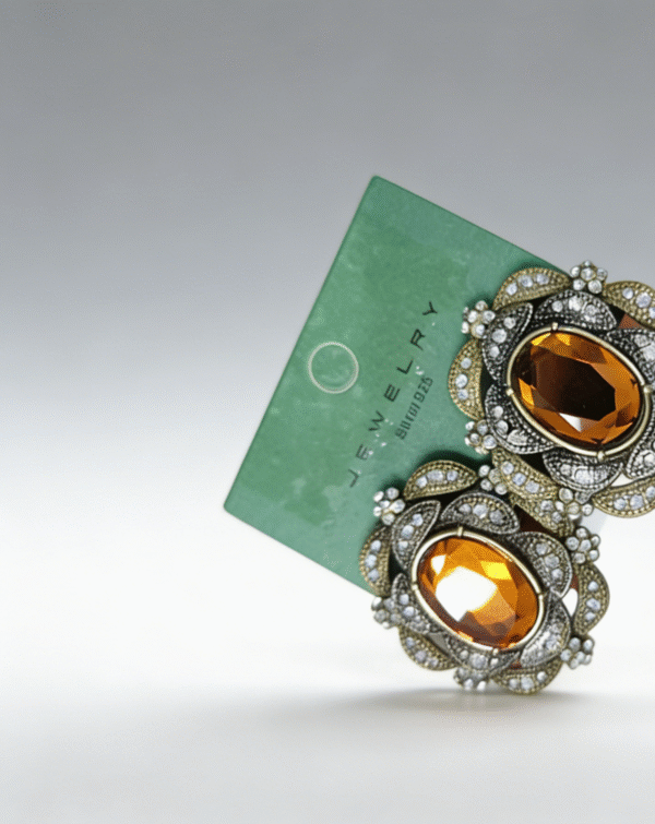 Amber Glow Layered Stud Earrings