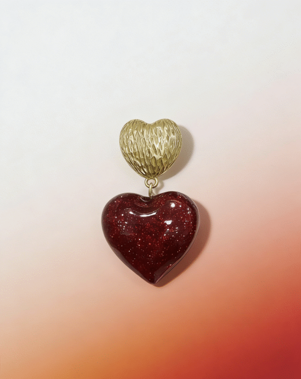 Double Heart Drop Earrings