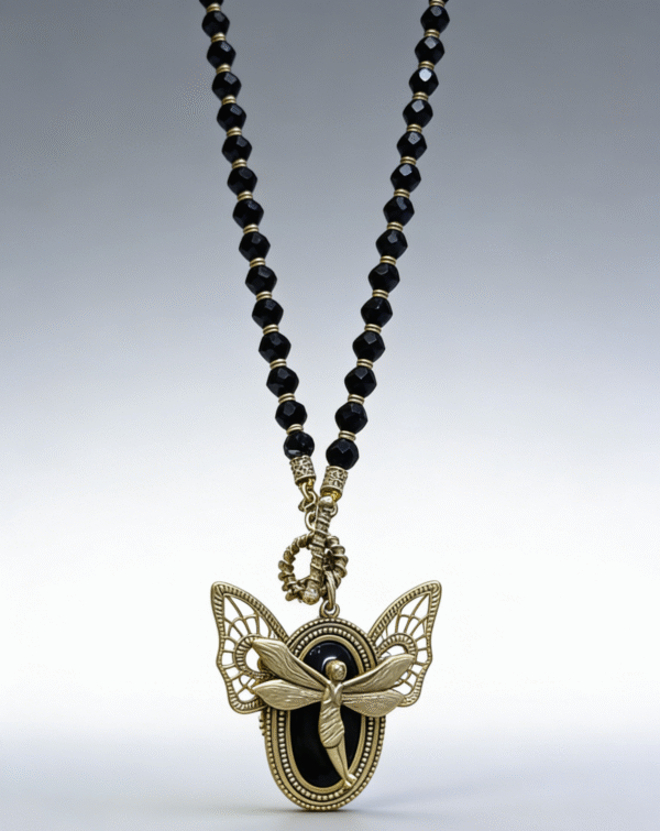 Vintage Fairy Wing Pendant Necklace