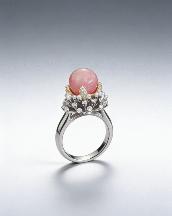 Blossom Crown Pink Sphere Ring