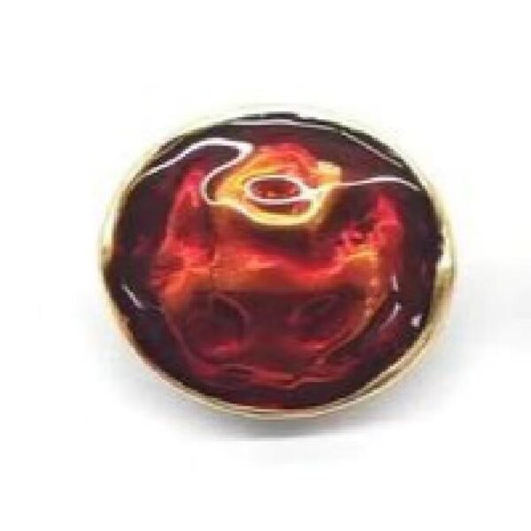Vintage Gold-Plated Red Enamel Rose Statement Ring