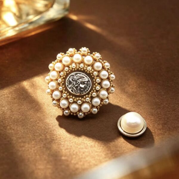 Vintage Coin & Pearl Statement Ring