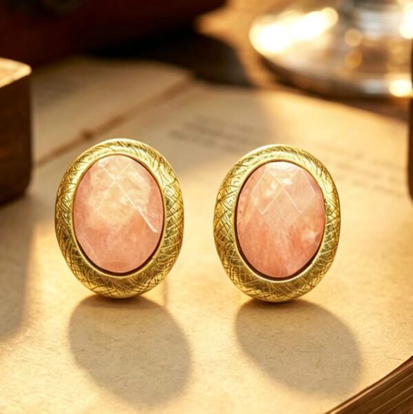 Gentle Rose Quartz Pink-Tone Earrings